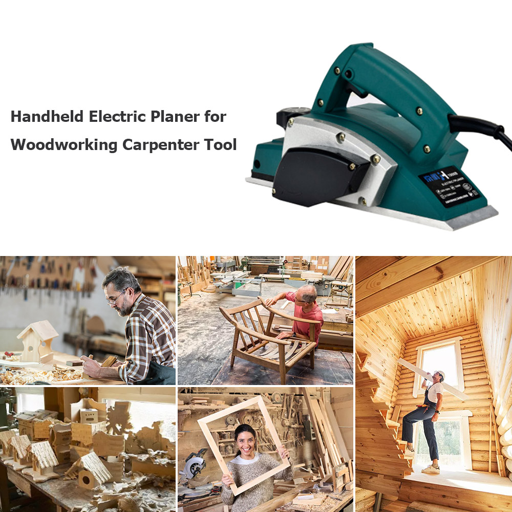 Planer Handheld Electric - Plaina Elétrica Portátil Multifuncional para Madeira,