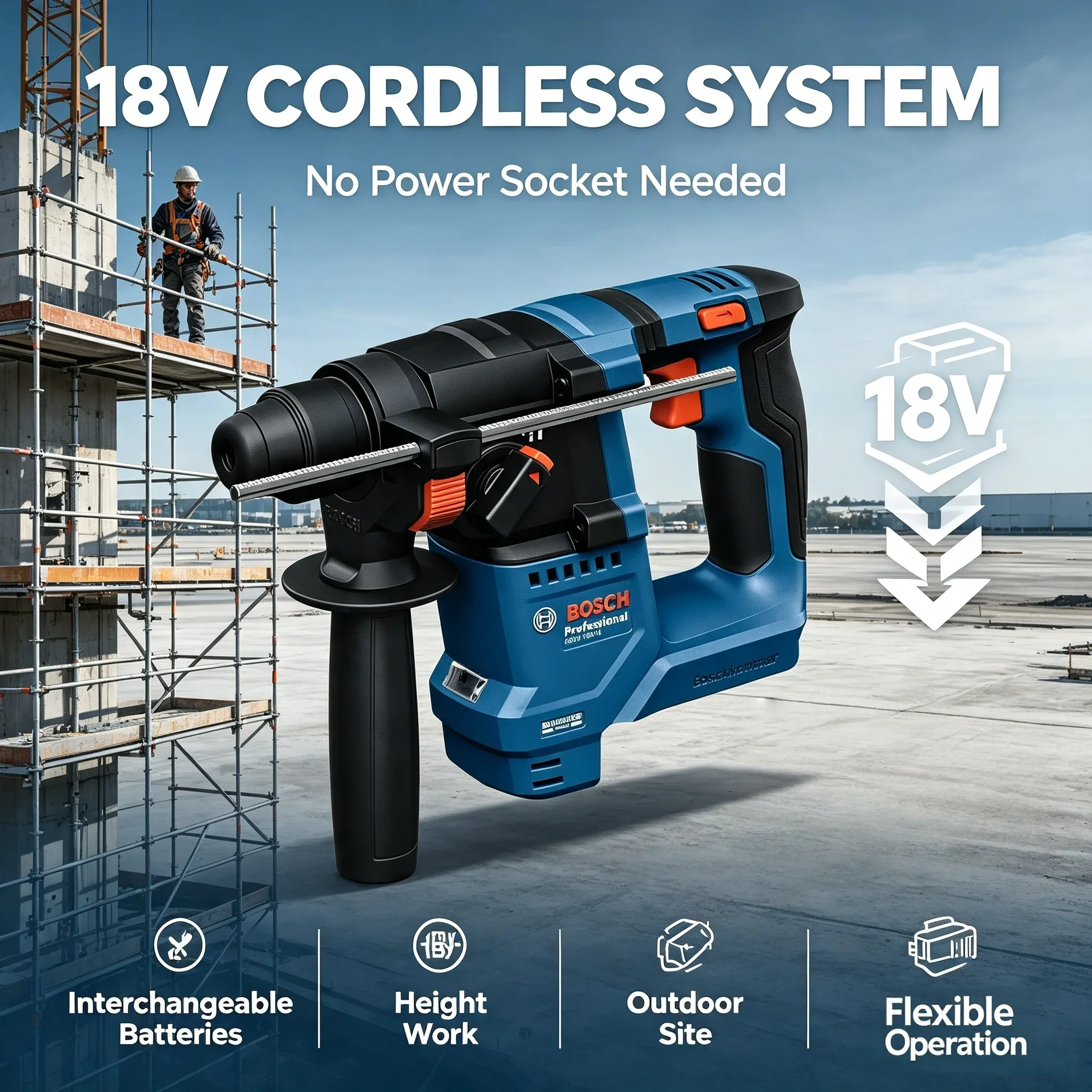 Power Tools Professional - Martelo Rotativo Sem Fio Bosch GBH